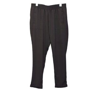 GAP Flowy Ankle Pants Cuffed Pull On Trousers Elastic Waist Graphite Gray
